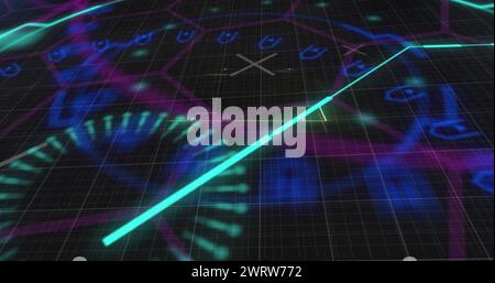 Image de l'acquisition de l'oscilloscope et du traitement des données Banque D'Images