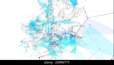 Image du réseau de connexions sur le traitement des données sur fond blanc Banque D'Images