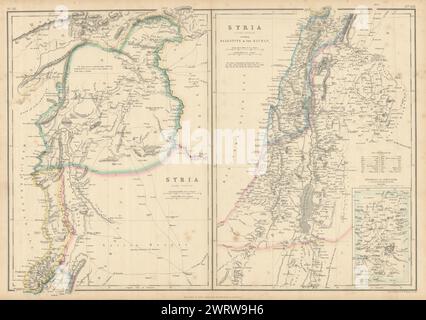 Syrie, y compris la Palestine et le Hauran. Liban Beyrouth Israël. Carte HUGHES 1860 Banque D'Images