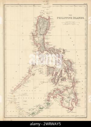 Les îles Philippines par Edward Weller. Philippines 1860 ancienne carte antique Banque D'Images