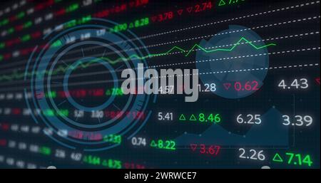 Image du traitement des données financières sur les statistiques Banque D'Images