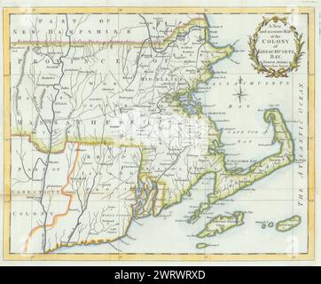 Une carte nouvelle et précise de la colonie de Massachusetts Bay… Magazine universel 1780 Banque D'Images