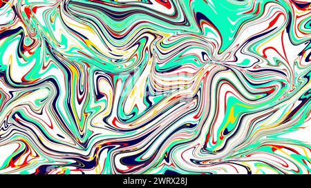 Fond abstrait coloré. Motif de marbre liquide. Texture colorée. Rendu 3D. Banque D'Images