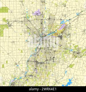 Plan de la ville de Dayton, Ohio, États-Unis Illustration de Vecteur