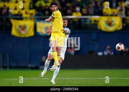 Villarreal, Espagne. 14 mars 2024. Gonzalo Guedes de Villarreal CF lors du match de l'UEFA Europa League, Round of 16, deuxième manche, entre Villarreal CF et l'Olympique Marseille a joué au stade la Ceramica le 14 mars 2024 à Villarreal, Espagne. (Photo de Sergio Ruiz/PRESSINPHOTO) crédit : AGENCE SPORTIVE PRESSINPHOTO/Alamy Live News Banque D'Images