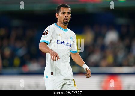 Villarreal, Espagne. 14 mars 2024. Jordan Veretout de l'Olympique Marseille lors du match de l'UEFA Europa League, Round of 16, deuxième manche, entre Villarreal CF et l'Olympique Marseille a joué au stade la Ceramica le 14 mars 2024 à Villarreal, Espagne. (Photo de Sergio Ruiz/PRESSINPHOTO) crédit : AGENCE SPORTIVE PRESSINPHOTO/Alamy Live News Banque D'Images