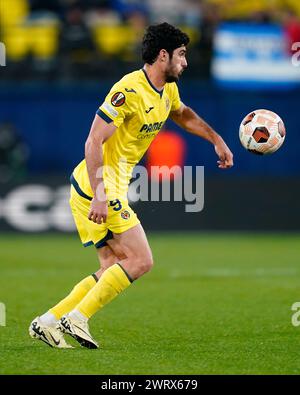 Villarreal, Espagne. 14 mars 2024. Gonzalo Guedes de Villarreal CF lors du match de l'UEFA Europa League, Round of 16, deuxième manche, entre Villarreal CF et l'Olympique Marseille a joué au stade la Ceramica le 14 mars 2024 à Villarreal, Espagne. (Photo de Sergio Ruiz/PRESSINPHOTO) crédit : AGENCE SPORTIVE PRESSINPHOTO/Alamy Live News Banque D'Images