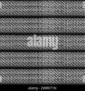 Photo de texture sans couture de motif de cordes multiples niveaux de gris. Banque D'Images