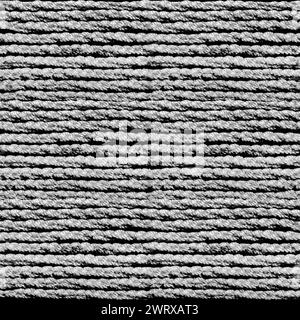 Photo de texture sans couture de plusieurs cordes en niveaux de gris de couleur blanche. Banque D'Images