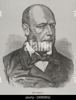 Jules Grévy (1807-1891) Avocat et homme politique français. Troisième président de la IIIe République française (1879-1887). Portrait. Gravure de París. Historia de la Guerra de Francia y Prusia (histoire de la guerre entre la France et la Prusse). Volume II. Publié à Barcelone, 1871. Banque D'Images