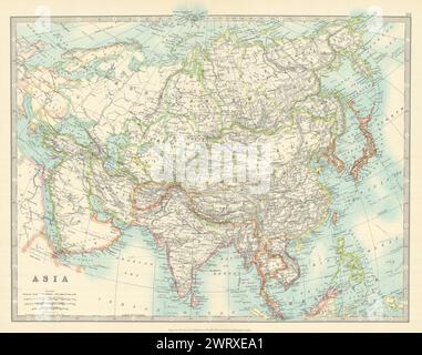 ASIE Empire chinois surimprimé avec République en raison de l'abdication de l'empereur 1913 carte Banque D'Images