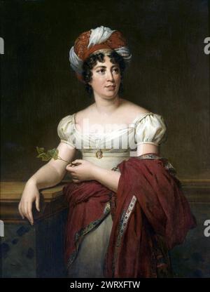 « Madame de Staël » de Marie-Éléonore Godefroid (1813), Portrait de Mme de Staël, Anne Louise Germaine de Staël-Holstein (1766 – 1817), dite Madame de Staël, femme française de lettres et théoricienne politique Banque D'Images