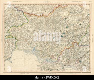 CARMARTHENSHIRE & GOWER PENINSULA. West Glamourganshire. CARY 1832 ancienne carte Banque D'Images