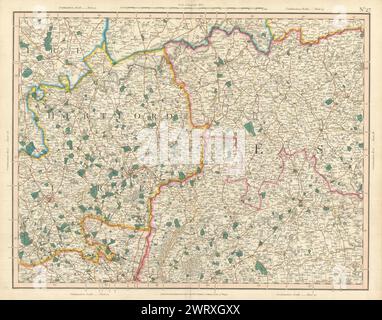 NORD DE LONDRES, HERTFORDSHIRE ET WEST ESSEX. Epping Forest Uttlesford CARY 1832 carte Banque D'Images