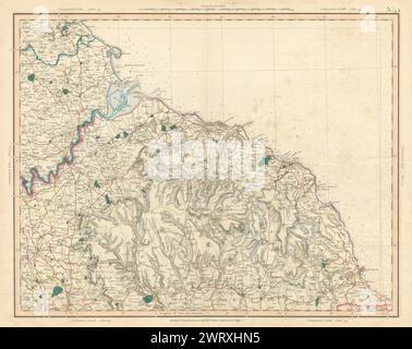 TEESIDE ET NORTH YORK MOORS. Se County Durham, North Yorkshire. CARTE CARY 1832 Banque D'Images