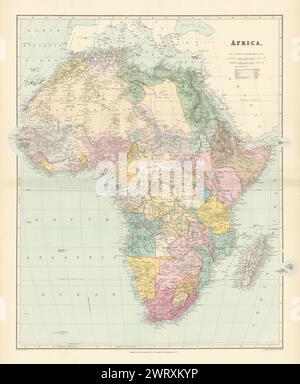 Afrique. Zone de libre-échange du Congo. British South Africa Company. Carte de STANFORD 1896 Banque D'Images