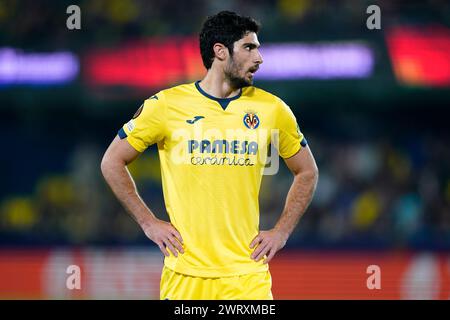 Villarreal, Espagne. 14 mars 2024. Gonzalo Guedes de Villarreal CF lors du match de l'UEFA Europa League, Round of 16, deuxième manche, entre Villarreal CF et l'Olympique Marseille a joué au stade la Ceramica le 14 mars 2024 à Villarreal, Espagne. (Photo de Sergio Ruiz/PRESSINPHOTO) crédit : AGENCE SPORTIVE PRESSINPHOTO/Alamy Live News Banque D'Images