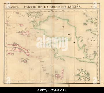 Océanique Partie de la Nouvelle Guinée 22 W Papouasie-Moluques VANDERMAELEN 1827 MAP Banque D'Images