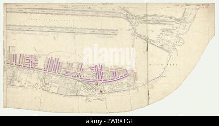 LSE POVERTY OS PROOF MAP North Woolwich - Royal Albert Dock 1928 old Banque D'Images