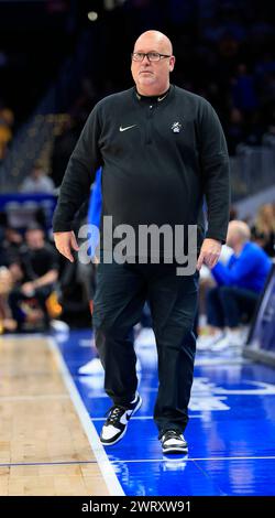 14 mars 2024 : Steve Forbes, entraîneur-chef de Wake Forest Demon Deacons, lors d'un match du tournoi de basket-ball masculin de l'ACC entre les Wake Forest Demon Deacons et les Pitt Panthers au Capital One Arena de Washington, DC Justin Cooper/CSM Banque D'Images