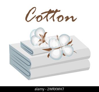 Serviettes en coton sur un fond blanc. Illustration de Vecteur