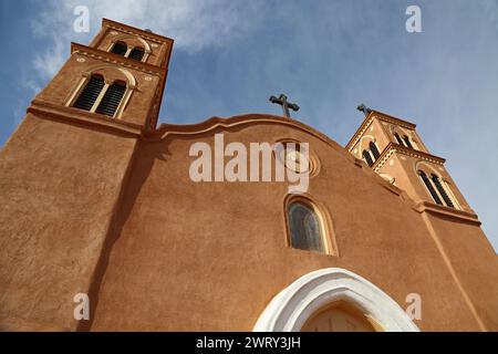 Façade avant de San Miguel - Socorro, Nouveau-Mexique Banque D'Images