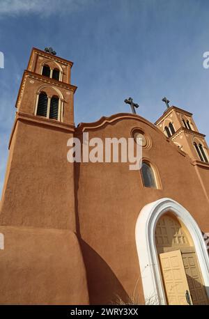 Front of San Miguel vertical - Socorro, Nouveau-Mexique Banque D'Images