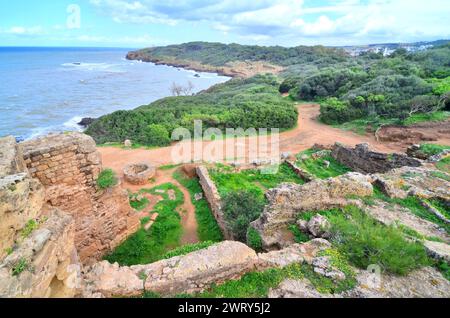 Ruines de la ville romaine de Tipaza en Algérie Banque D'Images