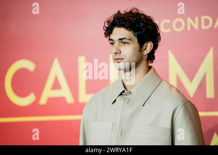 ROME, ITALIE - 14 MARS : Massimiliano Caiazzo assiste à la première de la deuxième saison Sky de 'Call My agent' au cinéma Space Moderno en mars Banque D'Images