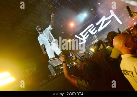 Miami Gardens, États-Unis. 10 mars 2024. MIAMI GARDENS, FLORIDE - 10 MARS : le rappeur Jeezy se produit lors du 17e festival annuel Jazz in the Gardens au Hard Rock Stadium le 10 mars 2024 à Miami Gardens, Floride. (Photo de JL/Sipa USA) crédit : Sipa USA/Alamy Live News Banque D'Images