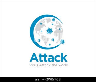 virus attack les conceptions de logo de santé mondiale pour les services médicaux dans le monde Illustration de Vecteur
