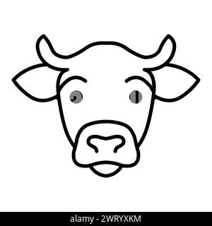 icône de vache vectorielle noire sur fond blanc Illustration de Vecteur