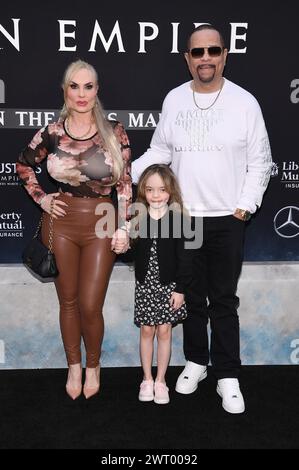 New York, États-Unis. 14 mars 2024. Coco Austin, Chanel Nicole et Ice-T assistent à la première de Ghostbusters : Frozen Empire au AMC Lincoln Square Theater, New York, NY, le 14 mars 2024. (Photo par Anthony Behar/Sipa USA) crédit : Sipa USA/Alamy Live News Banque D'Images