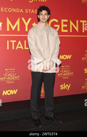 Massimiliano Caiazzo pendant le Photocall de la série tv CALL MY AGENT 2, 14 mars 2024 au Cinema the Space, Rome, Italie Banque D'Images