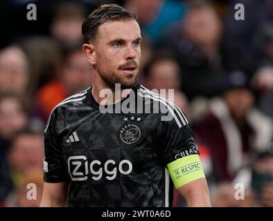 Birmingham, Royaume-Uni. 14 mars 2024. Jordan Henderson de l'Ajax lors du match de l'UEFA Europa Conference League Round of 16 à Villa Park, Birmingham. Le crédit photo devrait se lire : Andrew Yates/Sportimage crédit : Sportimage Ltd/Alamy Live News Banque D'Images