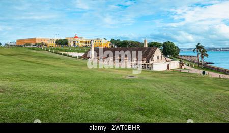 Site historique avec magazine de poudre à canon, Old San Juan, Porto Rico. Banque D'Images