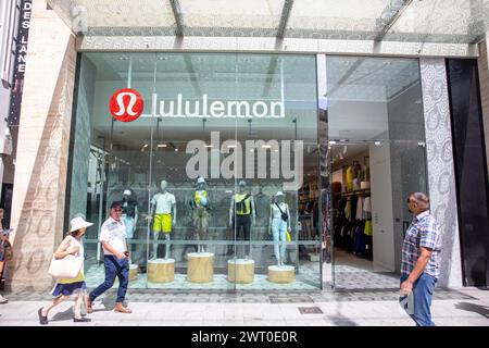 Lululemon magasin de vêtements actifs et de vêtements de sport, magasin dans le centre commercial Rundle centre-ville d'Adélaïde, mars 2024, Australie méridionale Banque D'Images