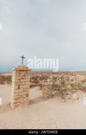 Entrée au cimetière Terlingua Banque D'Images