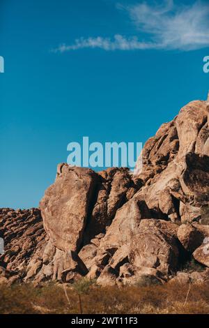 Formations rocheuses dans le parc national et site historique de Hueco Tanks Banque D'Images