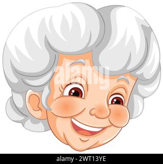 Illustration vectorielle d'une femme âgée souriante Illustration de Vecteur