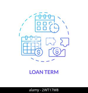 Icône de concept de dégradé bleu de terme de prêt Illustration de Vecteur