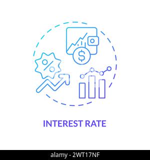 Icône de concept de gradient bleu de taux d'intérêt Illustration de Vecteur