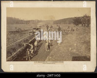 No 260. Excavation pour 'y' à la gare Devereux, Orange & Alexandria Railroad.. A.J. Russell, photographe (américain, 1830 - 1902) avril 1863 Un groupe d'hommes creusant le long d'une ligne de chemin de fer. (Verso, monture) en haut à droite, au crayon : 'C.W.-4'; Banque D'Images