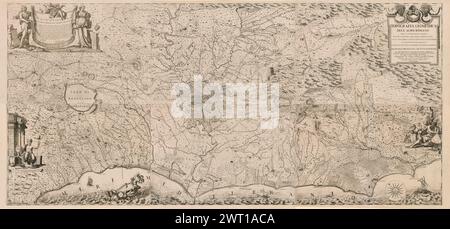 Topografia geometry trica dell' Agro romano ..., 1692, c'est-à-dire entre 1692 et 1704. Cingolani, Giovanni Battista, cartographe. l'anno MDCLXXXXII [1692, c'est-à-dire entre 1692 et 1704] carte cadastrale de la région autour de Rome, dessinée par l'arpenteur Cingolani. Publié pour la première fois en 1692 par Matteo Gregorio de Rossi, avec la dédicace de Cingolani au pape Innocent XII Réédité en 1704 par Domenico de Rossi, avec dédicace du fils de Domenico Lorenzo Filippo au marquis Francesco Maria Ruspoli. Voir Frutaz, qui ne mentionne pas un éd. de Fulvio Paluzzi. L'empreinte sur le segment III de la carte actuelle comprend la date 1692, conservée fr Banque D'Images
