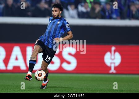 Bergame, Italie. 14 mars 2024. Ederson Da Silva d'Atalanta BC en action lors de la manche de l'UEFA Europa League du 16e match de deuxième manche entre Atalanta BC et Sporting CP au stade Gewiss le 14 mars 2024 à Bergame, Italie . Crédit : Marco Canoniero/Alamy Live News Banque D'Images