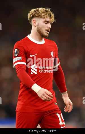 Liverpool, Royaume-Uni. 14 mars 2024. Harvey Elliott de Liverpool lors du match de l'UEFA Europa League Round of 16 à Anfield, Liverpool. Le crédit photo devrait se lire : Gary Oakley/Sportimage crédit : Sportimage Ltd/Alamy Live News Banque D'Images