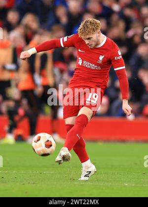 Liverpool, Royaume-Uni. 14 mars 2024. Harvey Elliott de Liverpool pendant Liverpool FC contre AC Sparta Prague dernier match de l'UEFA Europa League à Anfield, Liverpool, Angleterre, Royaume-Uni le 14 mars 2024 Credit : Every second Media/Alamy Live News Banque D'Images