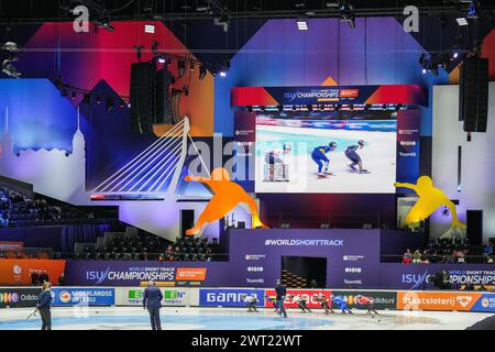 Rotterdam, pays-Bas. 15 mars 2024. ROTTERDAM, PAYS-BAS - 15 MARS : AHOY lors des Championnats du monde sur courte piste de l'ISU 2024 à Ahoy le 15 mars 2024 à Rotterdam, pays-Bas. (Photo de Douwe Bijlsma/Orange Pictures) crédit : Orange pics BV/Alamy Live News Banque D'Images