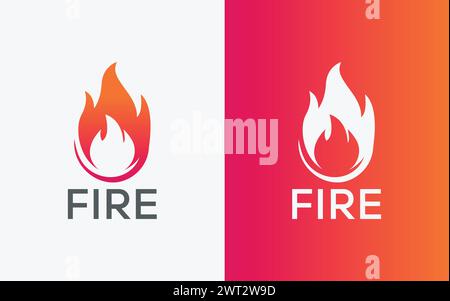 Logo de vecteur de flamme de feu minimaliste. Logo vectoriel Bonfire coloré moderne. Logo de feu coloré abstrait Illustration de Vecteur