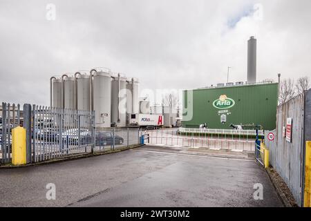 Arla Foods Creamery, Sowarh Field Industrial Estate, Settle, BD24 9AE un site de transformation du lait dans le Yorkshire (qui est une coopérative). Banque D'Images